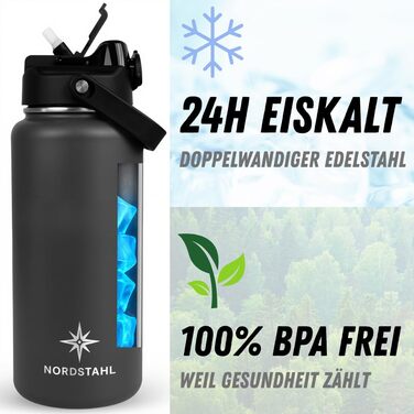 Термос 2 л Кришка 2-в-1 з трубочкою Можна мити в посудомийній машині Зберігає напої крижаними протягом 24 годин Зберігає напої гарячими протягом 6 годин Ізольована пляшка 2 л Пляшка для води з нержавіючої сталі 2 л Без бісфенолу А та герметична, полярно-с