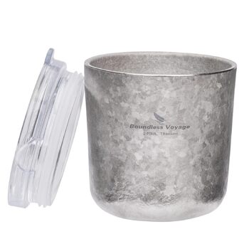 Титанова кружка Boundless Voyage з подвійними стінками та кришкою, 240 мл, надлегка, для чаю, кави, використання на свіжому повітрі, кемпінгу, пікніків, походів, подорожей, домашнього використання, Ti3238D