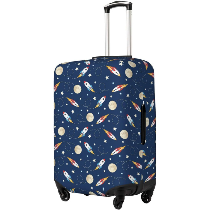 Чохол для валізи Ракета в космосі BAFAFA, захисний еластичний чохол від подряпин і пилу для багажу, чорний, розмір 85