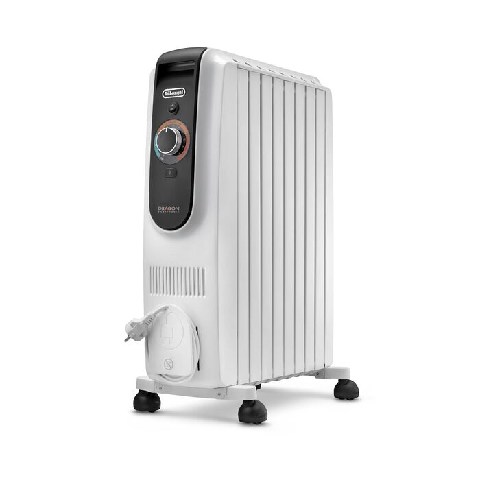 Масляний обігрівач для приміщень об&39ємом до 60 м, електричний обігрівач із запобіжним термостатом, 8 ребер, індивідуальне опалення 12 температурних налаштувань, портативний, 2000 Вт, білий (TRD50820) для приміщень об&39ємом до 60 м, 39Longhi Dragon Easy