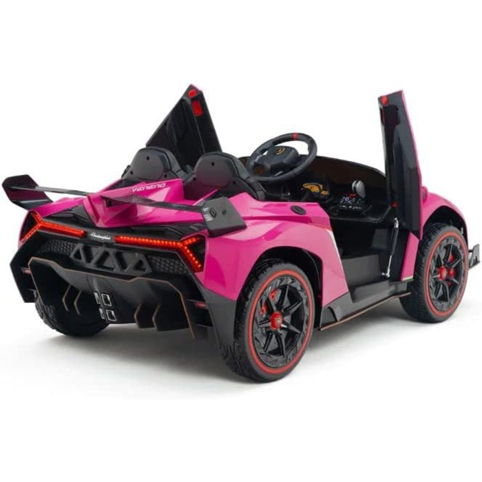 Дитячий електромобіль FINOOS Lambo Veneno 24V електромобіль для дітей 2-місний, гумові шини 4X4, шкіряне сидіння, з пультом дистан