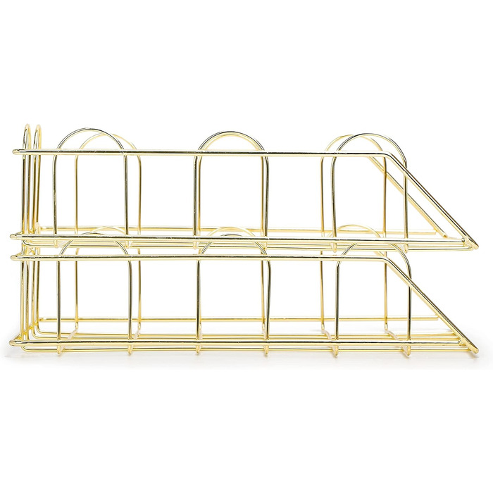 Лотки для листів/сортувальники паперу EXERZ, 2 шт., штабелювані лотки, органайзер для столу (золотий) 34 x 24 x 7 см золотий