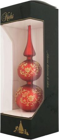 Ялинкова верхівка 34 см матово-червона Krebs Glas Lauscha