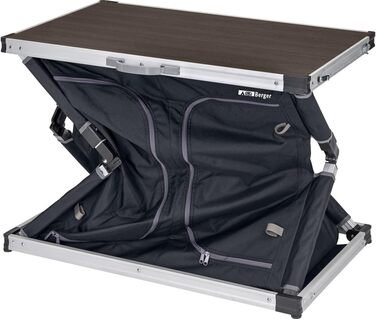 Кухня для кемпінгу BERGER Tampere M Складана шафа для кемпінгу з відділеннями для зберігання та сумкою для перенесення Кухня для кемпінгу на свіжому повітрі, Складана кухонна шафа для кемпінгу з алюмінієвою рамою, Кухонна шафа для кемпінгу (M)