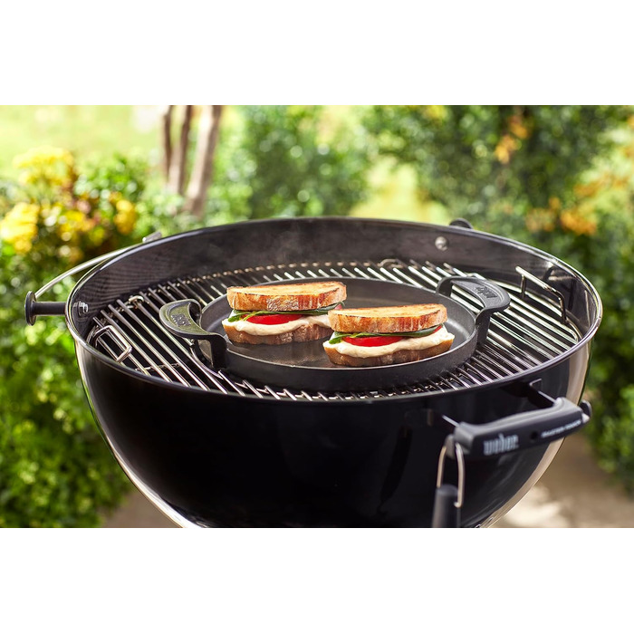 Чавунна планча Weber для системи Gourmet BBQ рівномірний нагрів, для риби, овочів та страв-смажениць чорна (7421)