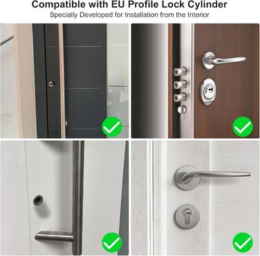 Електронний дверний замок із відбитком пальця WELOCK Touch61, циліндр замка передніх дверей, біометричний відбиток пальця та карта RFID, робочий додаток Bluetooth IP65 для дверей 30-70 мм