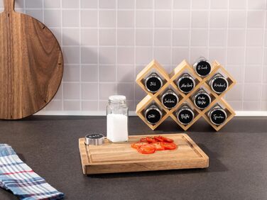 Дерев&39яна підставка для спецій сертифікована FSC підставка для спецій для шафи підставка для спецій для дверцят шафи, кухонний органайзер без свердління (коричнева, 10 банок)