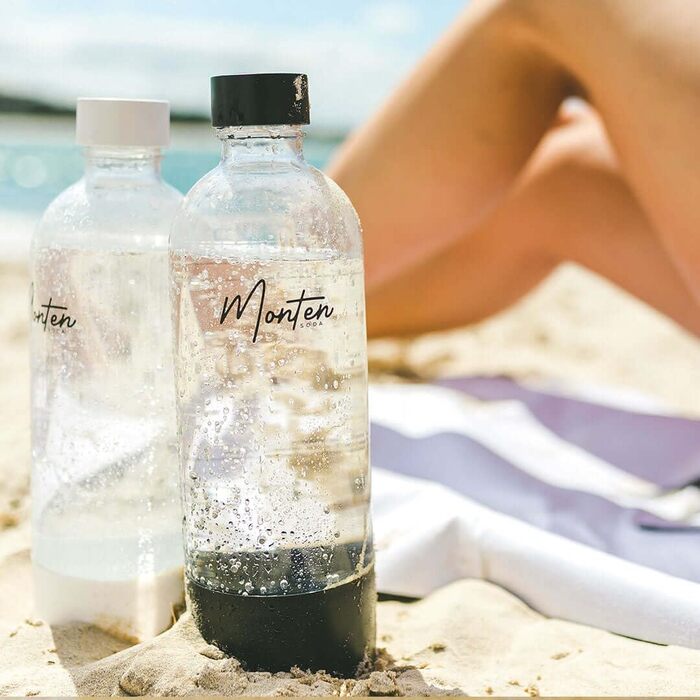 Пляшка з нержавіючої сталі MonTen Soda 900 мл - Шипіння та зволоження без зусиль - Міцний та екологічний дизайн - Багаторазова пляшка для газованої води ПЕТ для наших машин