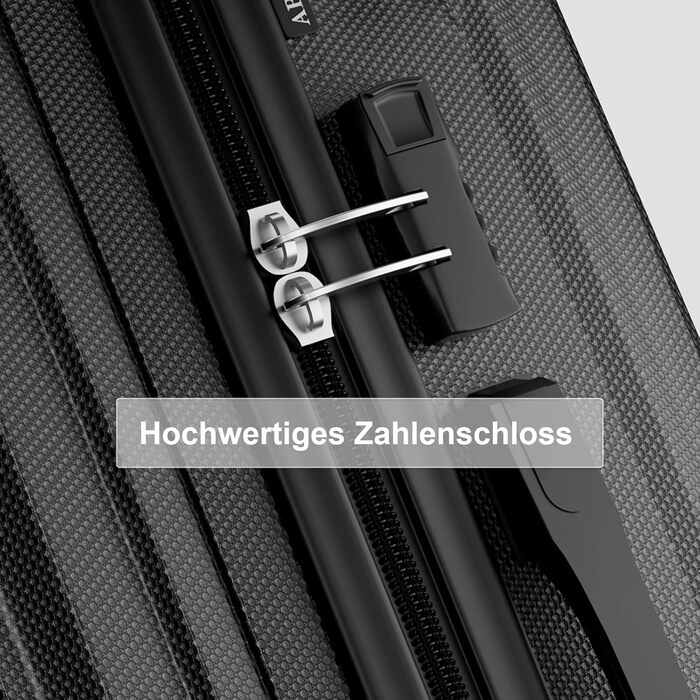 Велика валіза на візках 76x530 см, тверда дорожня валіза з 4 колесами та кодовим замком, легка ручна поклажа, чорний L