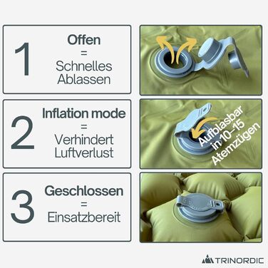 Г надлегкого надувного килимка для сну - з надувною подушкою - кемпінговий матрац з невеликим розміром упаковки для активного відпочинку, кемпінгу, піших прогулянок та велотуризму, лісово-зелений з подушкою, 550