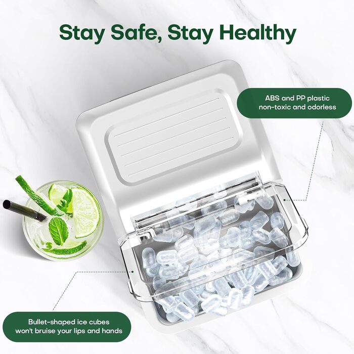 Машина для приготування кубиків льоду CONOPU, 9 кубиків льоду з порожнистим конусом, готових всього за 9 хвилин, машина для приготування кубиків льоду маленька 12 кг/24 години, 2 розміри кубиків льоду, льодогенератор з функцією самоочищення, льодогенерато