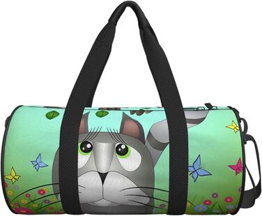Спортивна сумка Кіт, що дивиться на пташку, для фітнесу, подорожей та багажу, велика дорожня сумка, сумка на нічліг та на вихідні для чоловіків та жінок
