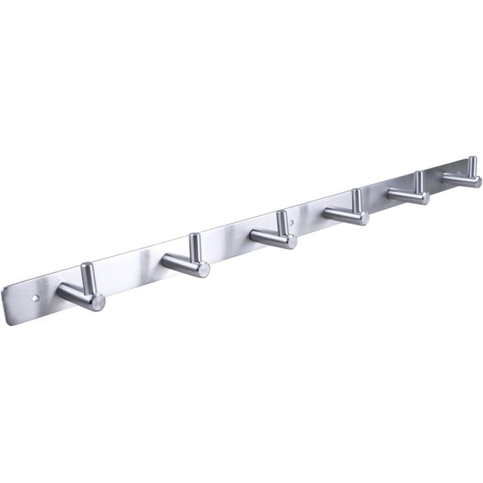 Гачок рейкова вішалка НЕРЖАВІЮЧА СТАЛЬ шліфована Гардеробна рейкова вішалка з гачками 1/4/6/8/10 Настінні гачки Настінна вішалка,