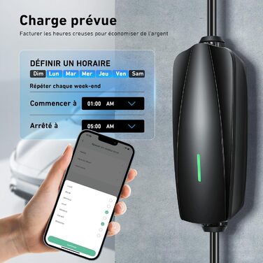 Зарядний пристрій для електромобілів EVJUICION, управління через додаток, зарядний пристрій для електромобілів типу 2 Schuko 8-16