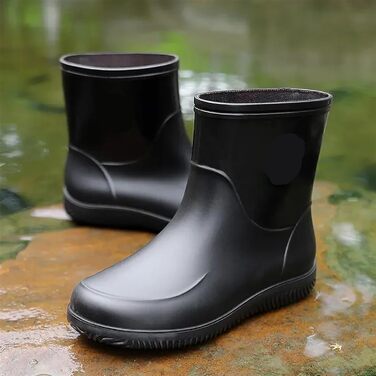 Чоловіче гумове взуття, чоловічі гумові чоботи, легке гумове взуття для походів, водонепроникне гумове взуття для відпочинку на свіжому повітрі, робоче водне взуття, чорне/червоне, розмір 43 EU