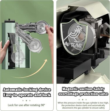 Складаний газовий пальник для кемпінгу, портативна плита з п'єзопідпалом та алюмінієвим вітрозахистом для туризму, походів та пікніків (без газових балонів)