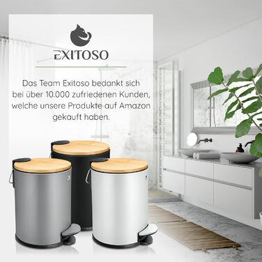 Маленький сміттєвий бак Ванна кімната сіра - Косметичне відро 3 л бамбукове нековзне - педальне відро для сміття Ванна кімната з н