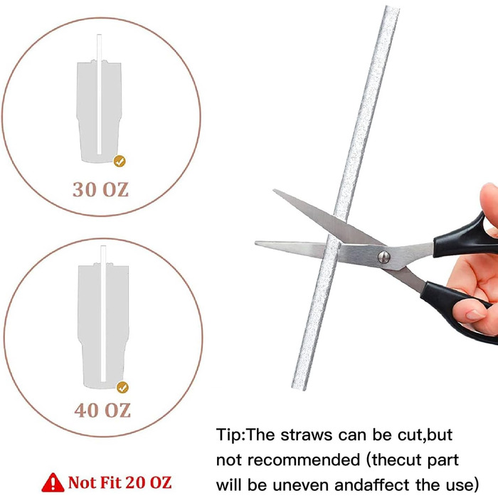 Соломинки-тумблери ALINK 6 для кружок Stanley Adventure Travel вагою 40 унцій, багаторазові соломинки Stanley наддовгих 31 см, 6 у