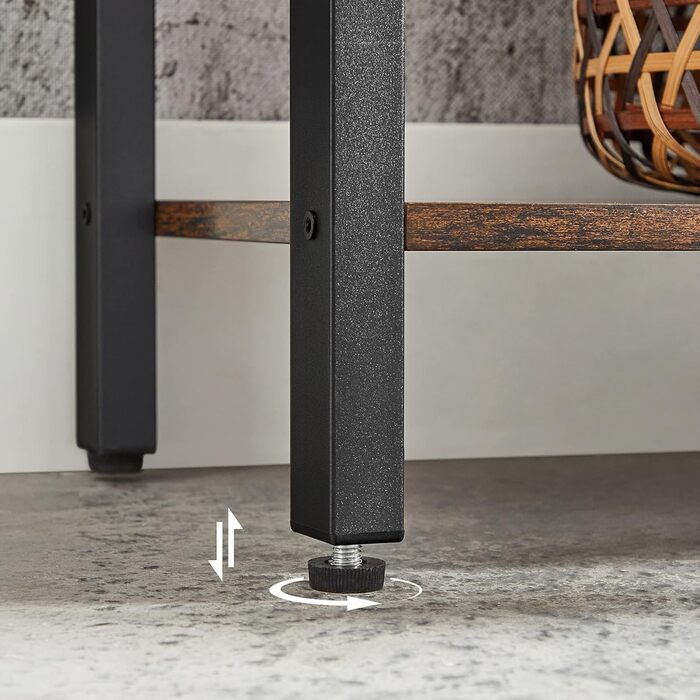 Книжкова полиця VASAGLE, окремостояча полиця з 14 полицями, металева каркасна полиця, для вітальні, кабінету, офісу, промисловий дизайн, 24 x 158 x 166 см, вінтажний коричневий-чорнильний LLS107B01 158B см вінтажний коричневий чорнильний