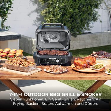 Електричний BBQ-гриль-смокер Ninja Woodfire Pro Connect XL, синій/чорний