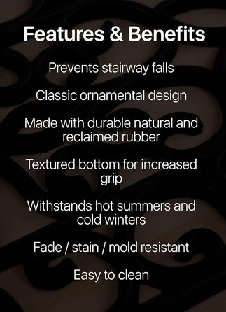 Гумові сходинки, нековзні, для зовнішнього використання, 88,9 x 25,4 см, 5 шт. , 35&39 x 10&39. Прасування