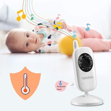 32 3.2&39 Digital Radio TFT LCD Wireless Video Baby Monitor with Digital Camera, Night Vision Monitoring Temperature and 2 Way Tal