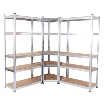 Комплект стелажів для зберігання Panorama24, оцинкований, вантажопідйомність до 2625 кг, полиця, полиця для підвалу, полиця без болтів, полиця для майстерні, полиця для важких робіт, кутова полиця