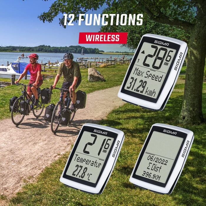 Велокомп'ютер SIGMA BC 12.0 WL, Бездротовий, Водонепроникний, Пластик, Чорний