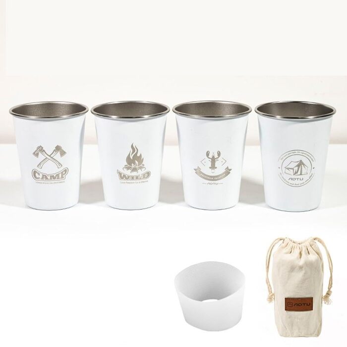Набір барвистого посуду для кемпінгу, аксесуари для пікніка, кухлі для пригод, харчова нержавіюча сталь 304, полотно, сумка для перенесення в комплекті
