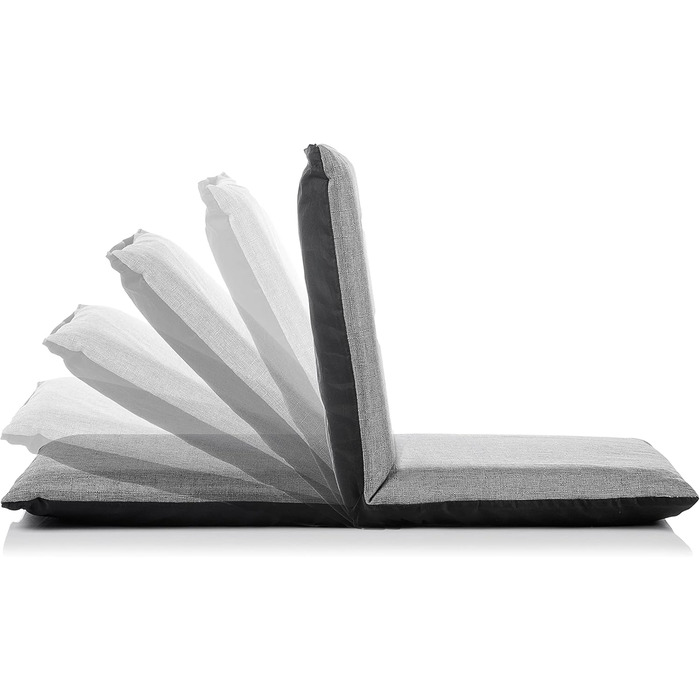 Підлоговий шезлонг InnovaGoods Sitinel, зручний та функціональний, з регульованою спинкою та м&39якою подушкою, чорно-сірого кольору, пластик та 60 бавовна, ідеально підходить для відпочинку та релаксу.