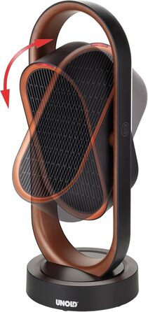 Обігрівач Unold 86535 3D - мідний/чорний, 1800 Вт, захист від перегріву, клас захисту II, вентиляція, тепле повітря, гаряче повітря, 3D циркуляція повітря - коливання 80