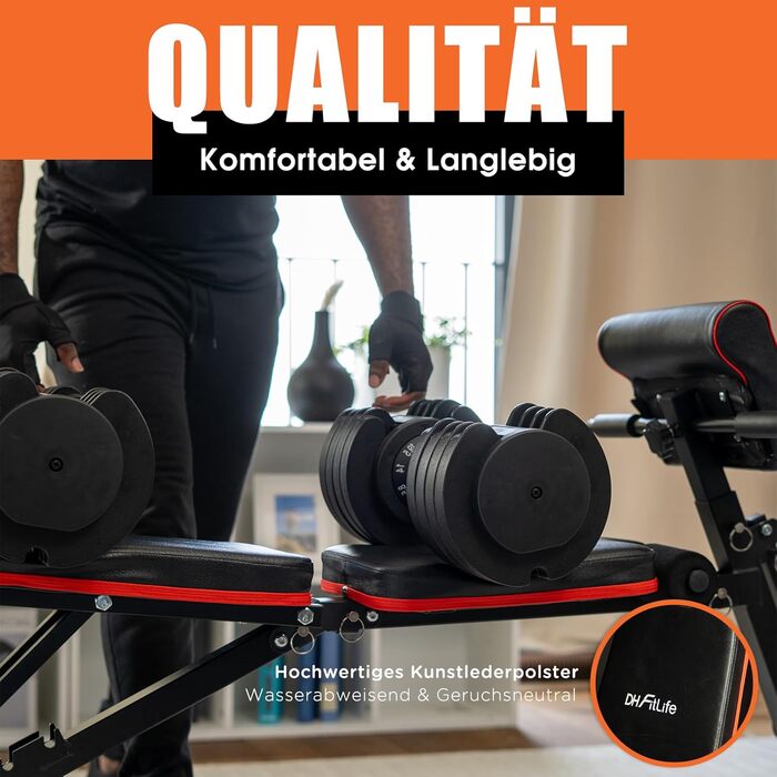 Складана регульована лава для штанги DH FitLife Похила та плоска лава для жиму лежачи, тренажера для спини та черевного пресу Багатофункціональна фітнес-лава для фітнесу та силових тренувань Лава для домашніх тренувань, модель 1, з лавою для згинання рук 