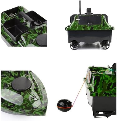 Приманка човен з 3 відсіками катапульти. Човни-наживки для лову коропа з GPS, 16 точок пам&39яті, з сумочкою, антенами, пропелером та ін., 12000mAh 500m GPS