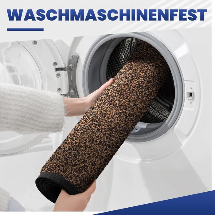 Килимок Mibao для приміщень та вулиці, 691 см, чорно-коричневий, міцний, миється, нековзний, брудозатримуючий килимок для вхідних зон, килимок для приміщень з натуральною каучуковою підкладкою