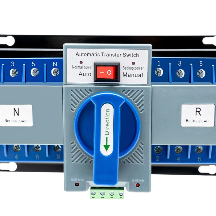 Аварійний перемикач передачі електроенергії 220v Автоматичний автоматичний перемикач подвійної потужності Ручний перемикач передачі Перемикач навантаження Подвійний перемикач живлення Перемикання живлення для будинків Громадських місць, 63A 4P