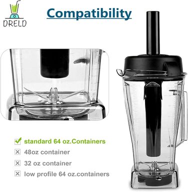 Тампер Заміна інструменту для Vitamix Classic 64 унції Аксесуари для змішувального поршня Прискорювач Імпортований інструмент Сумісний з Vitamix Standard 64 унції. Змішувач