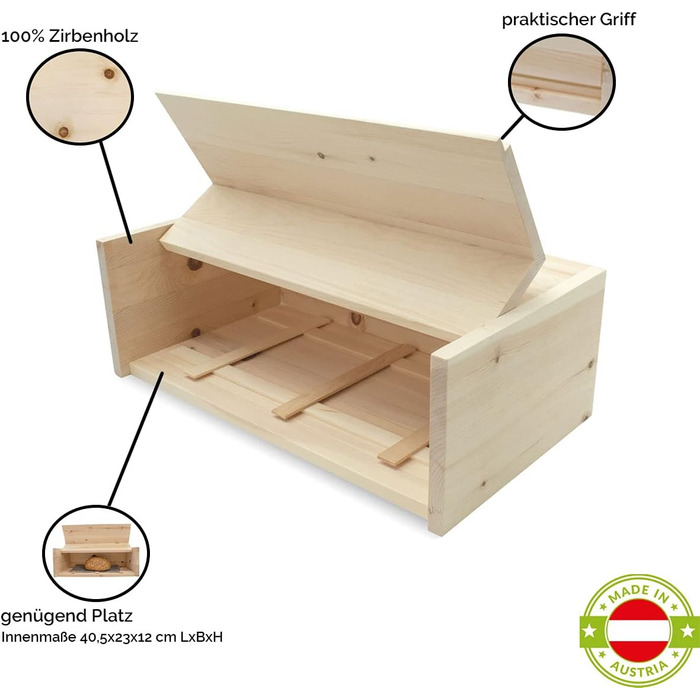 ПРИРОДНЕ життя Хлібник / хлібниця зі швейцарської кам'яної сосни, виготовлений зі 100 деревини швейцарської кам'яної сосни, включа