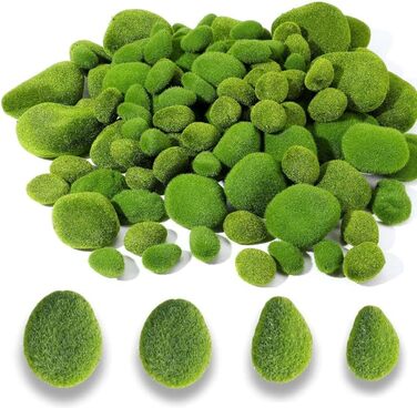 Художня прикраса з моху. Зелений штучний мох. 4 розміри. Штучний мох для виготовлення. Висихання. Прикраси зі штучного моху можна використовувати для створення квіткових композицій. Прикраси. Рослини в горщиках., 24 шт.