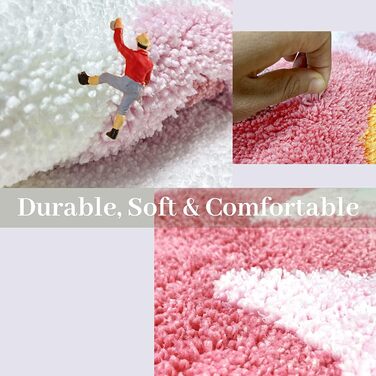 Килимок для вітальні Justup, квітковий килимок, м&39який протиковзкий килимок для ванної з високою гігроскопічністю, килимок для ванної, килимок для душу, килимок для дверей, килимок для ванної кімнати, вітальні, туалету, 50x50 см (рожевий)