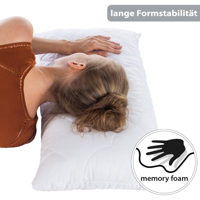 Подушка з піни з ефектом пам&39яті (40x80 см) Ергономічна подушка для підтримки шиї з ефектом пам&39яті Ортопедична подушка для підтримки шиї Дихаюча подушка для сну для алергіків 40 x 80 см