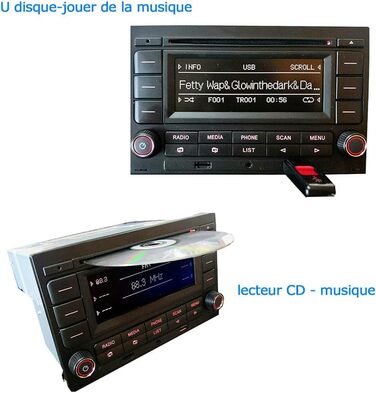Автомобільна стереозвукова стереосистема RCN210 для VW Golf MK4 Polo Passat B5 USB MP3 AUX SD Вбудований Bluetooth з програвачем компакт-дисків RCN210 avec adaptateur ISO