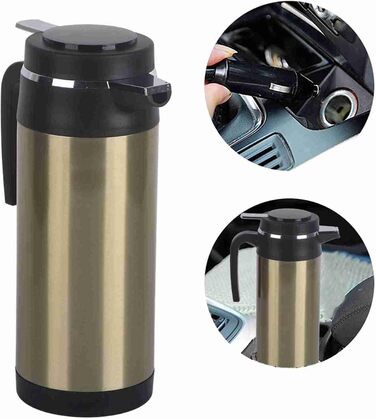 Електричний чайник Qiilu чайник 24V для вантажівки, 1000 ML автомобільний дорожній чайник з нержавіючої сталі чашка швидкого закип