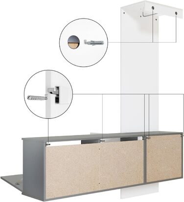 Вішалка для одягу Vladon Carlton Set 4, зроблено в Німеччині, настінна вішалка, що складається з декоративної панелі та підвісної