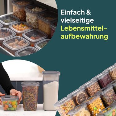 Герметичні контейнери для зберігання продуктів uandu з кришками Кухонні коробки для зберігання Зберігання та організація Набір контейнерів для зберігання продуктів Без BPA Кухонний органайзер Набір контейнерів для зберігання продуктів з 12 предметів Кухон