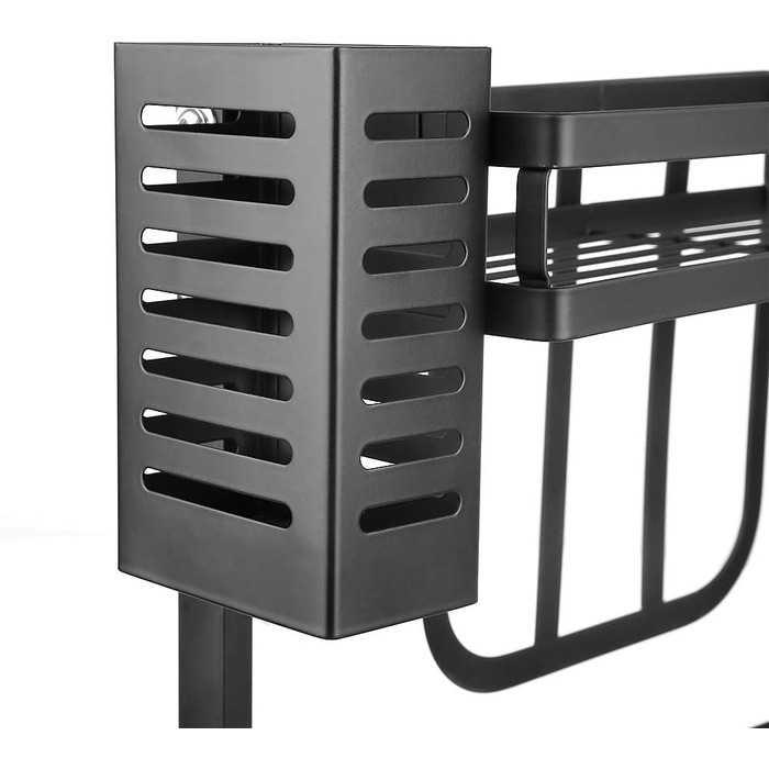 Постійна полиця для спецій OHMG, 3-рівнева кухонна полиця для банок зі спеціями, органайзер для кухонної стільниці, металевий органайзер для зберігання на робочій поверхні з тримачем для посуду, тримачем для обробної дошки (34*21*41,7 см (2 шари))