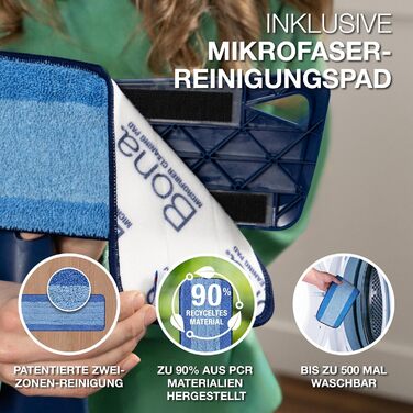 Швабра для підлоги Bona з функцією розпилення, набір швабр з розпиленням преміум-класу для дерев'яних підлог, швабра з розпиленням