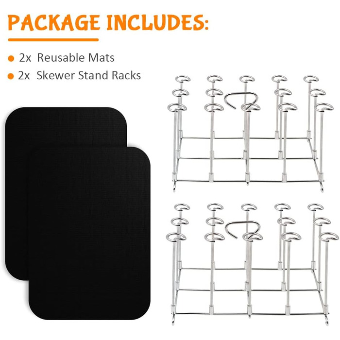 Шампури для фритюрниці з нержавіючої сталі Решітка для гриля для Ninja Foodi AF300EU AF400EU, вертикальний набір стійок для шампурів - стійка, двозонна фритюрниця, 2 шт.