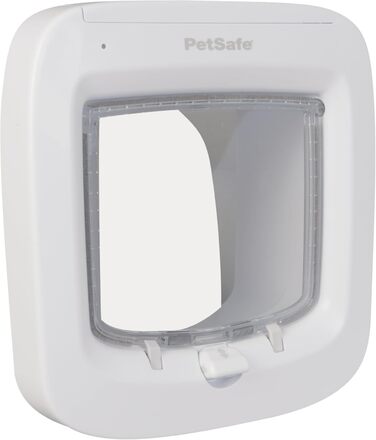Дверцята для котів PetSafe з мікрочіпом, вибірковий доступ для вашої кішки, не пропускають сторонніх осіб, для котів вагою до 7 кг, білі, (1 упаковка)