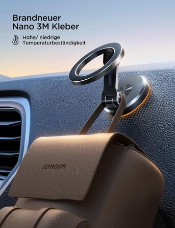 Тримач для мобільного телефону JOYROOM Автомобільний магніт складаний та суцільнометалевий MagSafe з 20 магнітами N55 та обертання