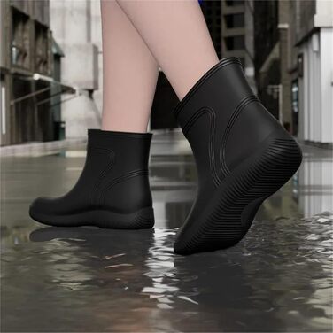 Зносостійке чоловіче рибальське взуття, нековзні робочі гумові чоботи для чоловіків, садові гумові чоботи, чоботи для активного відпочинку дорослих, розмір 39, чорні